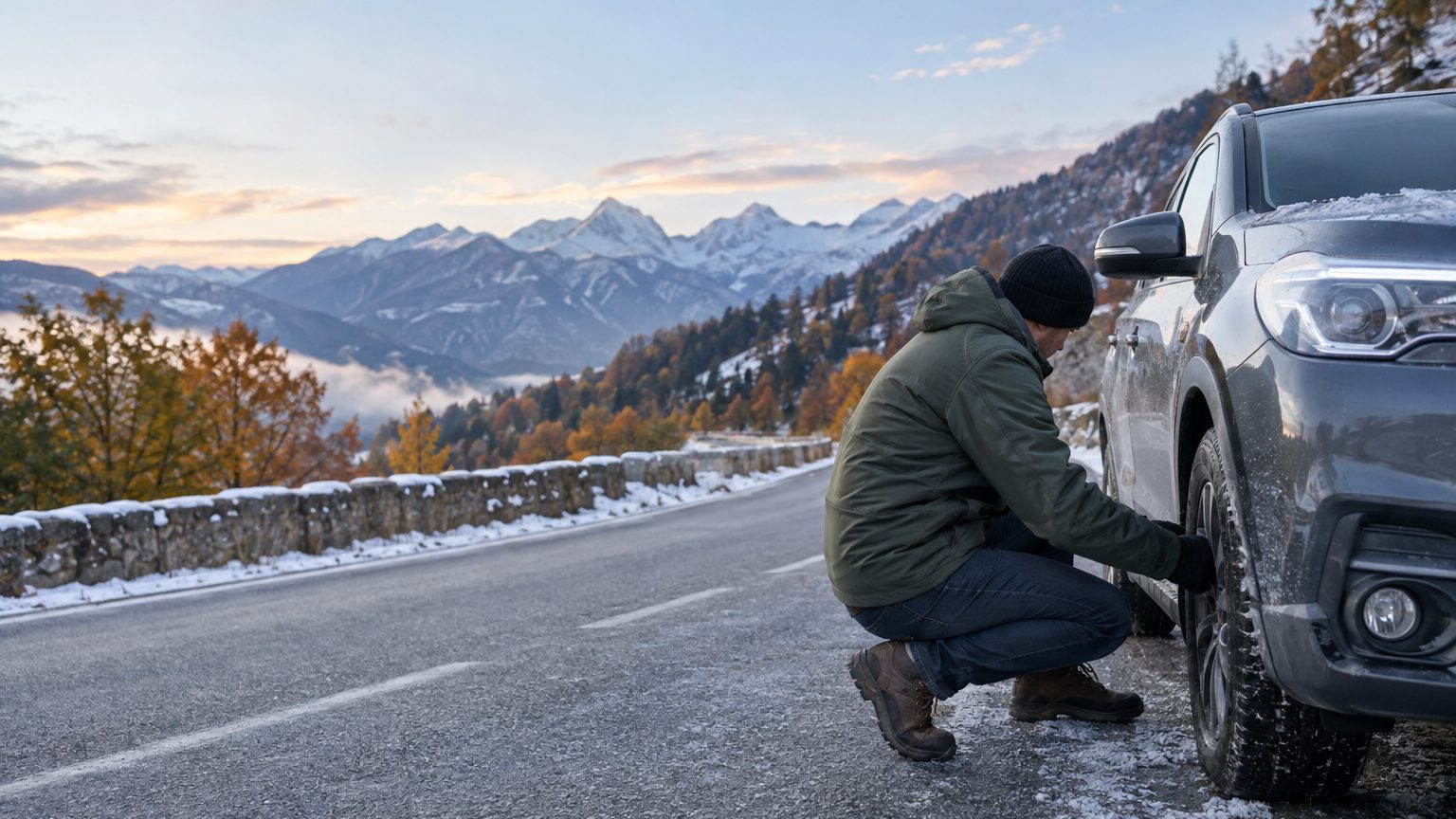 Chaînes neige obligatoire : j'en avais dans le coffre, mais pas les bonnes